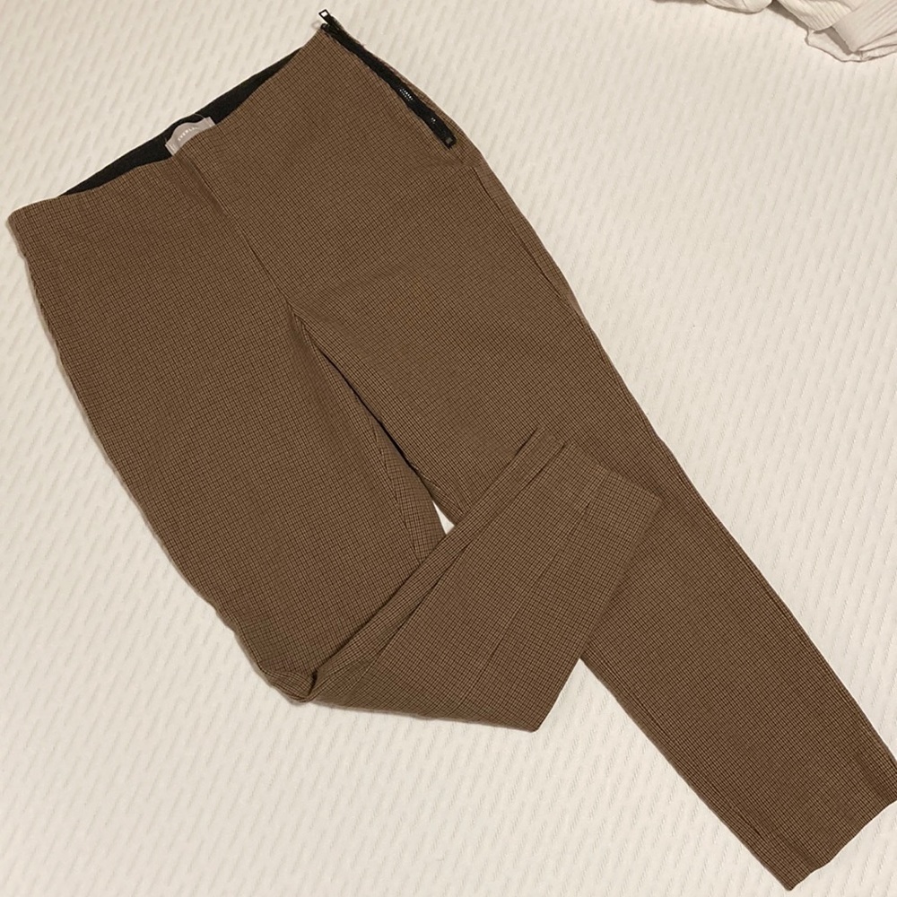 Everlane Plaid Side Zip Stretch Work Pant size 6